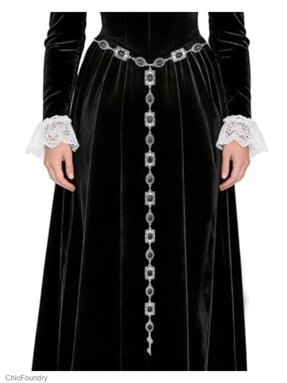 Medieval Waist Chain Belt Women Renaissance Cosplay Rhinestone